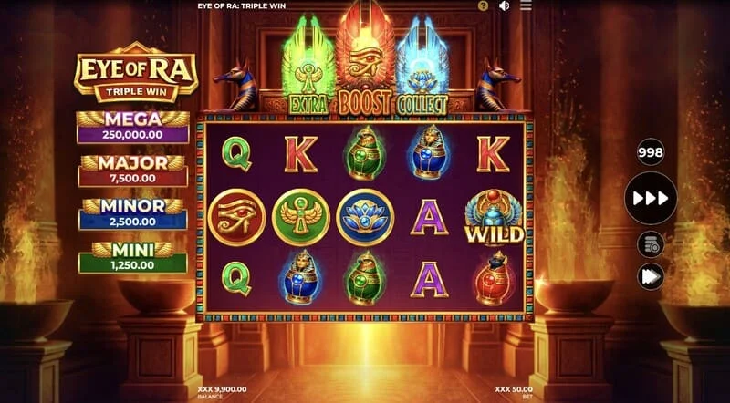 Eye of Ra Triple Win - Wild sa mga reels